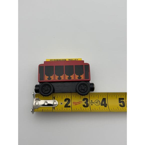 2004 McFeely Roger's Foundation Mr Rogers Neighborhood Trolley Wooden Train Car - Picture 12 of 13